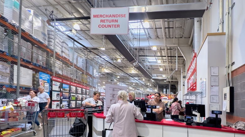 Merchandise return counter at Costco