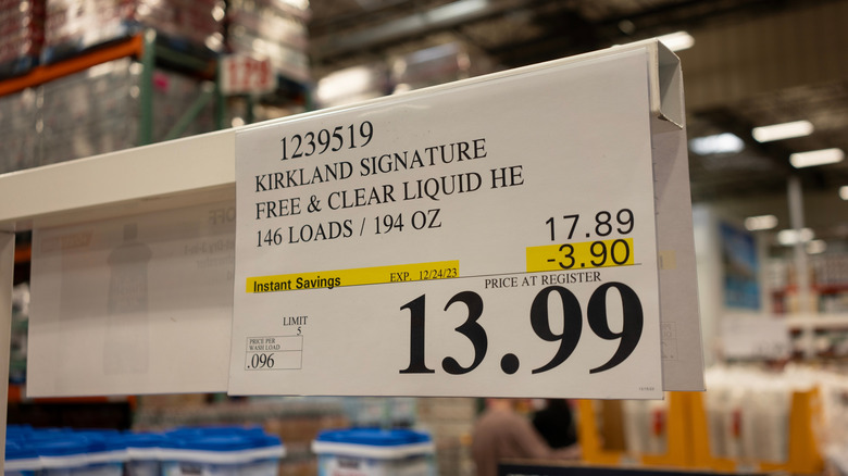 An on-sale price tag in a Costco store