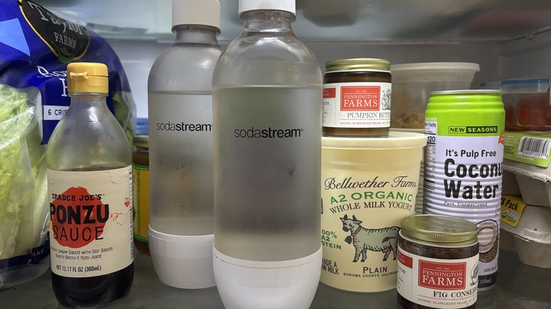 SodaStream bottles in fridge