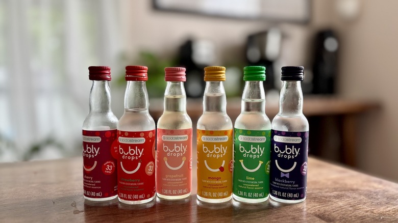 SodaStream Bubly flavors in rainbow order