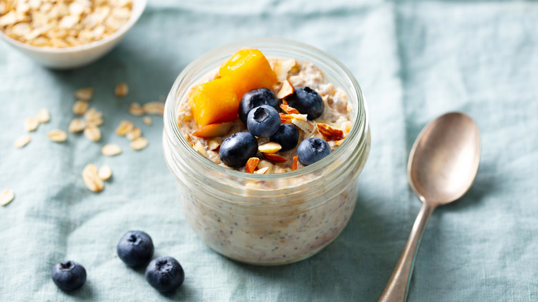 Fruit on overnight oats