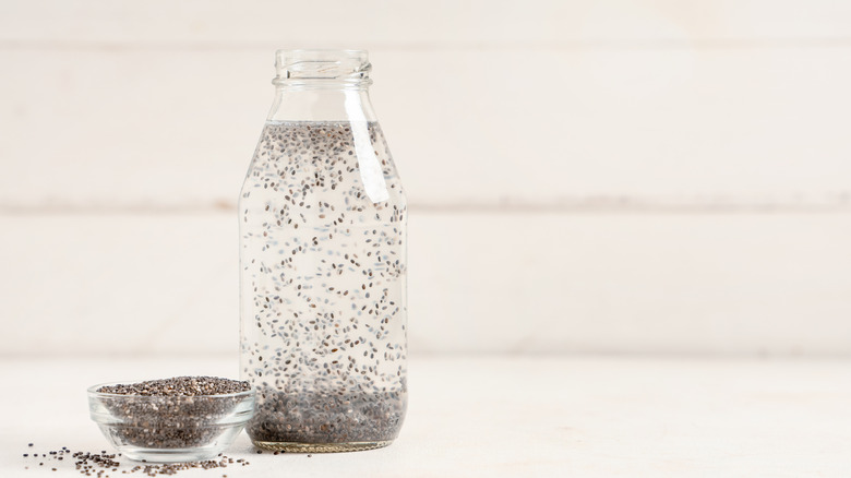 water with chia seeds