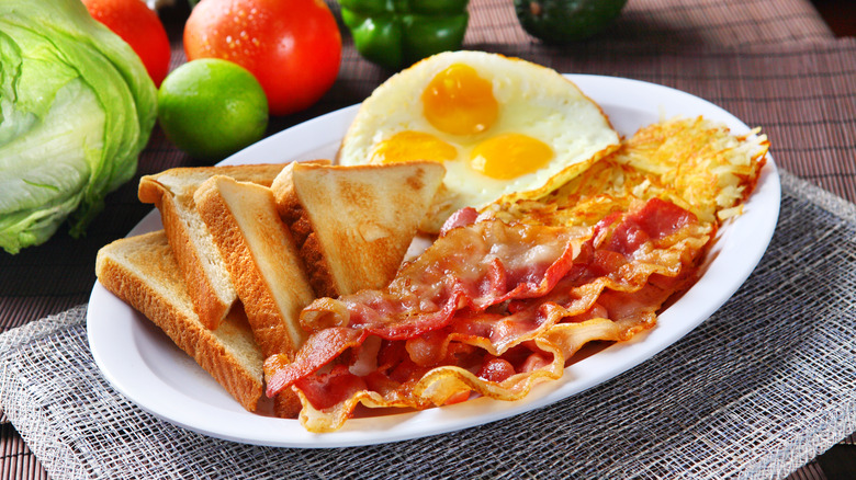 breakfast plate on a table