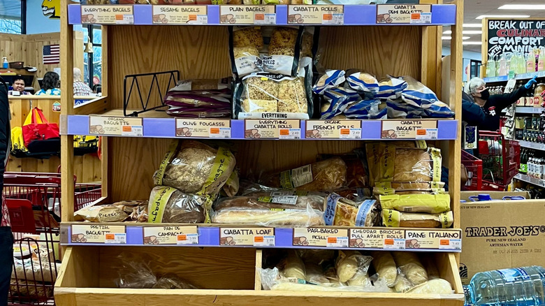 A display of bread at Trader Joe's