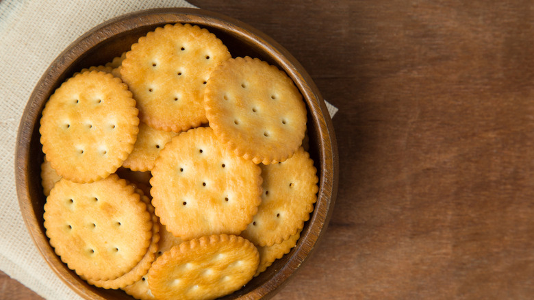 Ritz crackers in a bowl