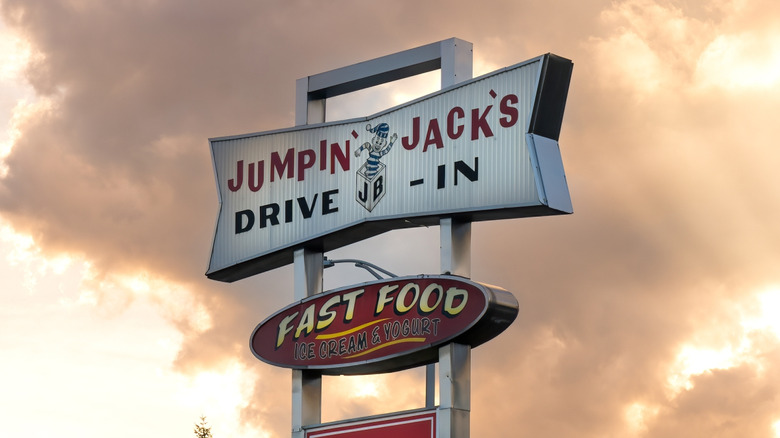 The retro sign for Jumpin' Jack's drive-in in Scotia, New York
