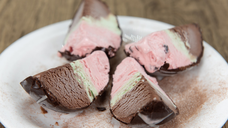 Italian spumoni on a plate.
