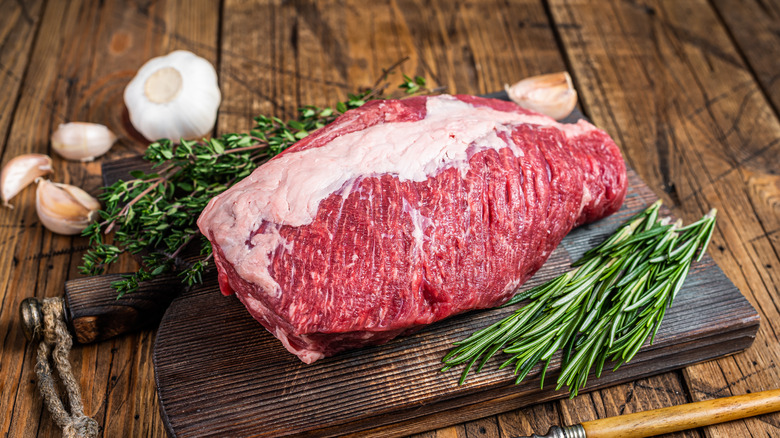Raw cut of beef