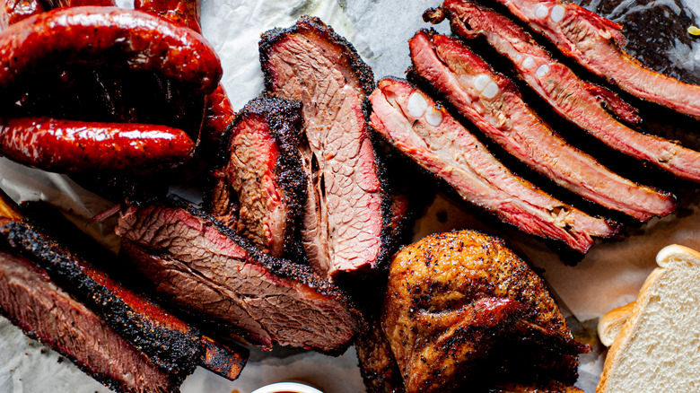 Plate of barbecue brisket