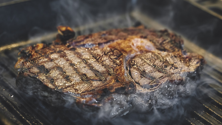 Steak on a grill