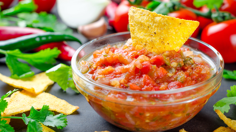 Bowl of homemade salsa