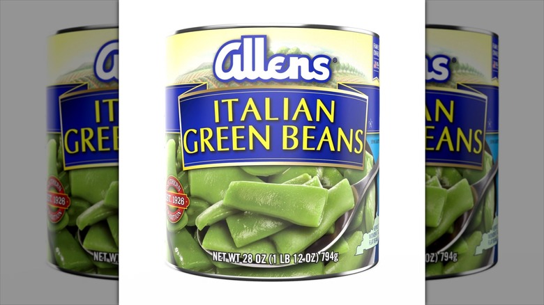 A 28-ounce can of Allens Italian Style Green Beans