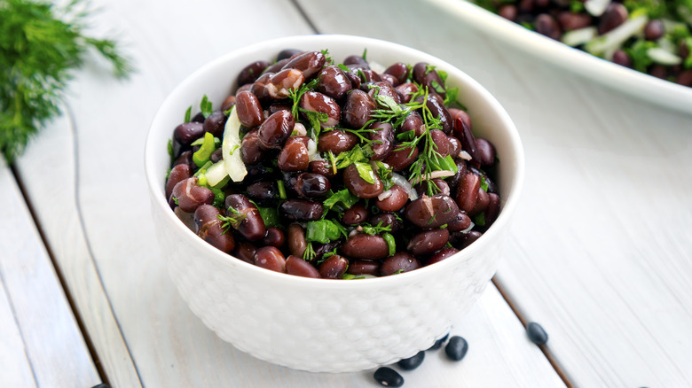 Black beans in a bowl 