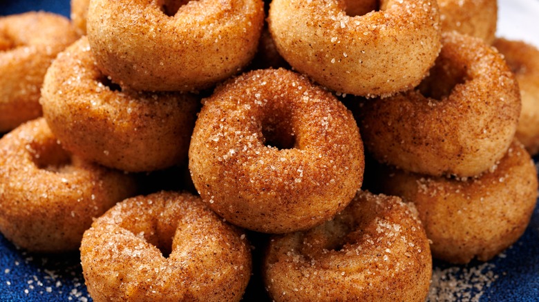 Pile of cinnamon donuts
