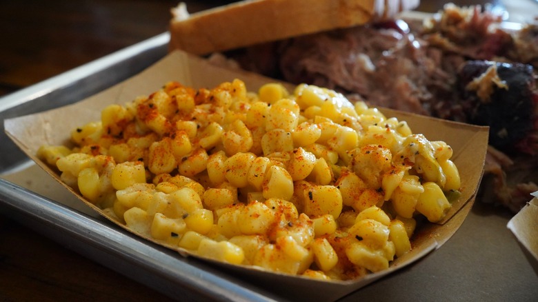 creamy fried corn with salt, pepper, and paprika