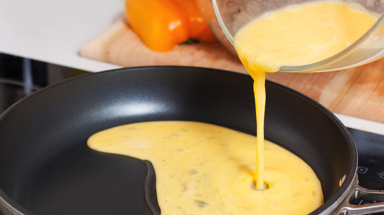 Preparation of omelet.