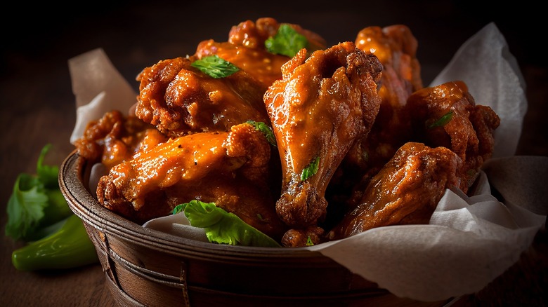 Basket of chicken wings