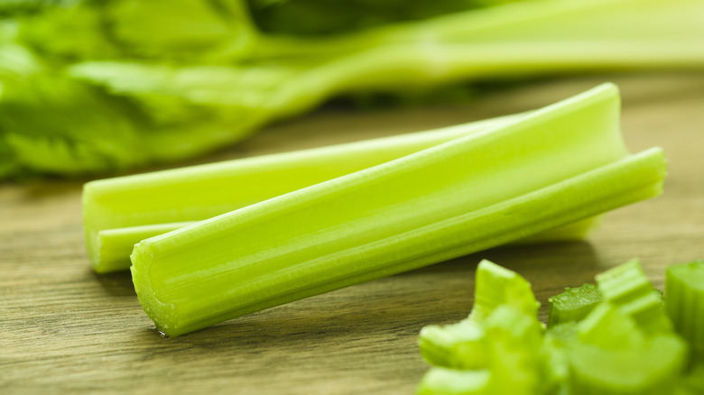 Celery sticks on a table