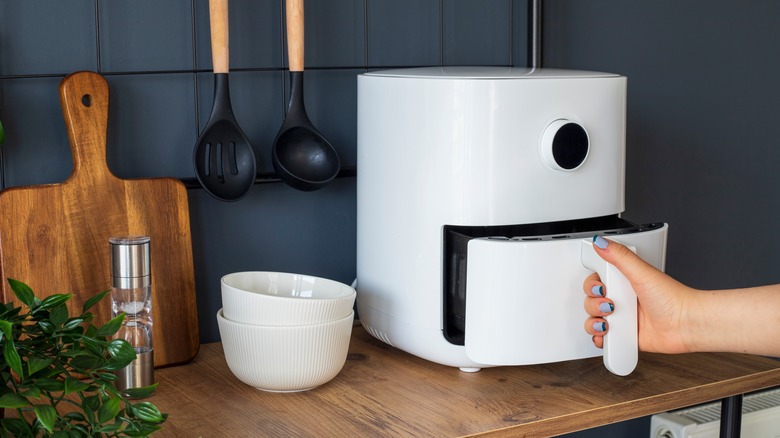 Open air fryer on counter