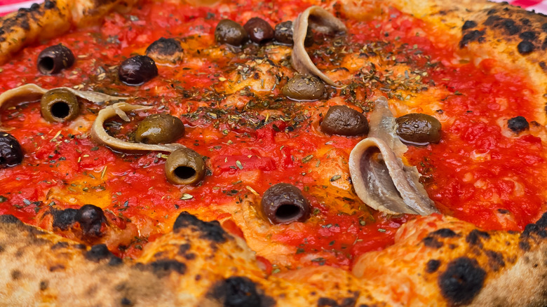 Pizza with olives