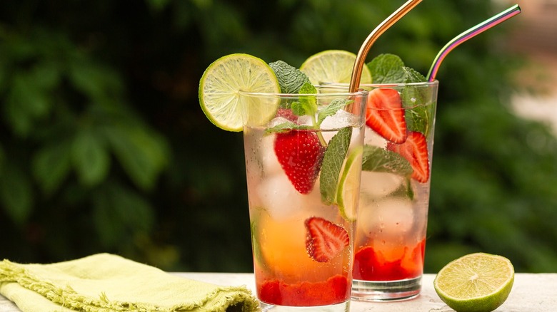 Strawberry limeade mocktail