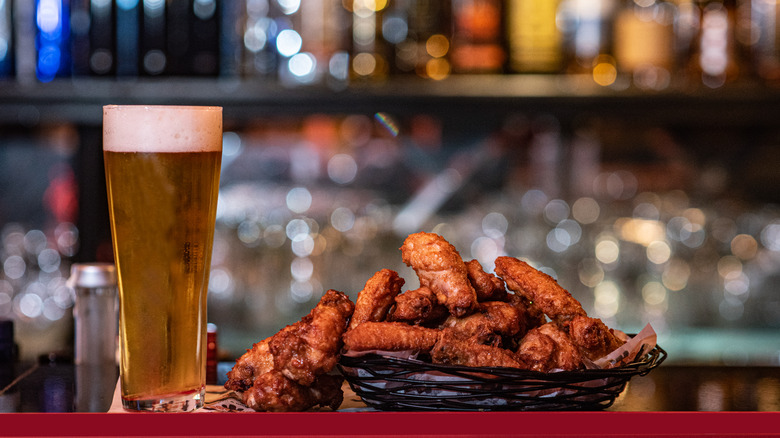 chicken wings and beer
