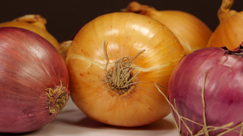 onions on a white board