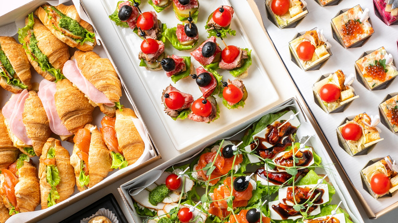Assorted trays of cold appetizers