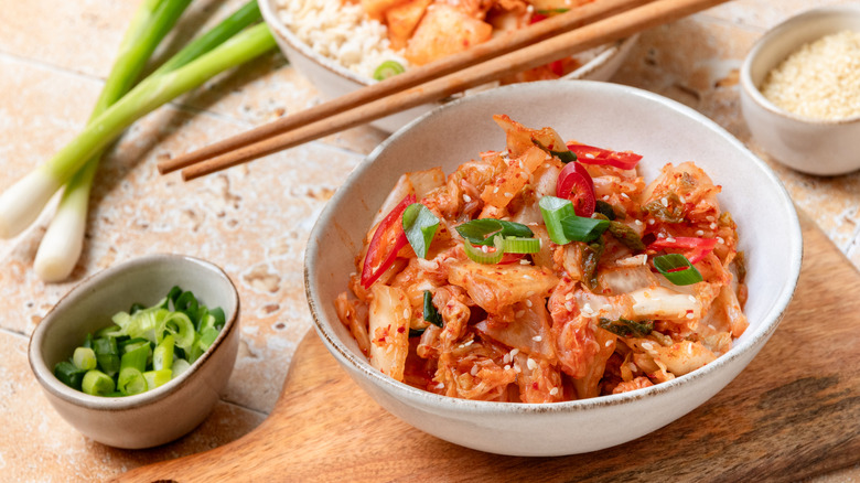 Kimchi and green onions
