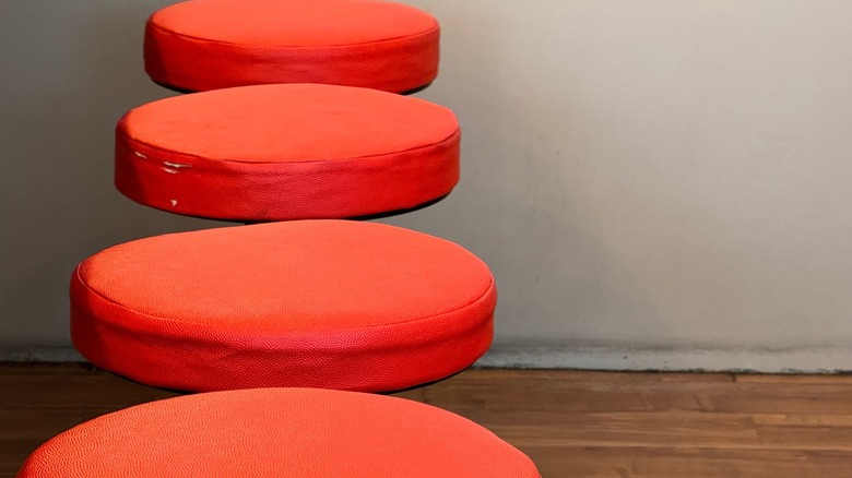 kitchen bar stools upholstered with performance fabric