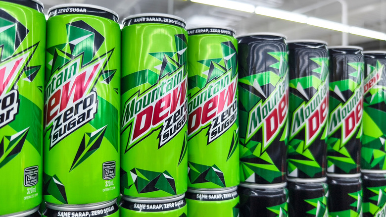 Mountain Dew Zero Sugar cans