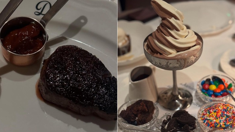 a steak and build-your-own sundae at Daniel's Miami