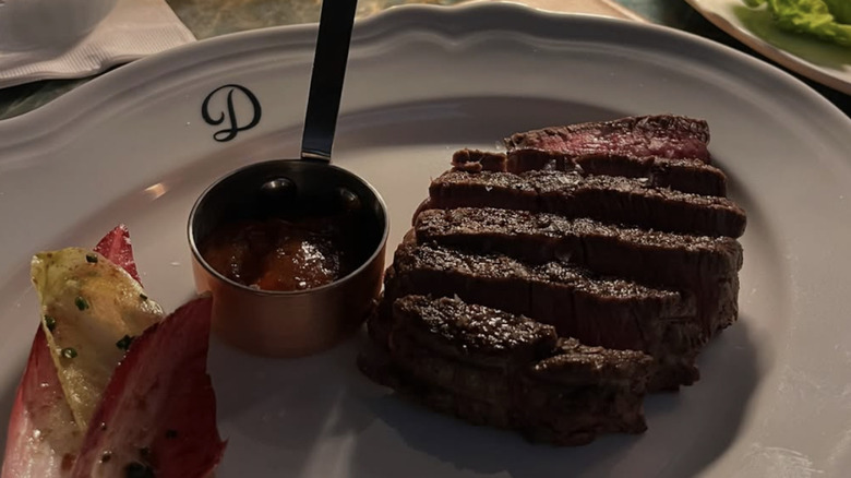a sliced steak at Daniel's Miami