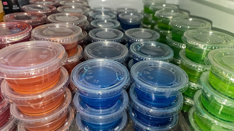 Jell-O shots of different colors