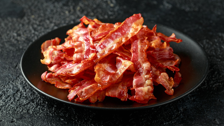 Bacon on a plate