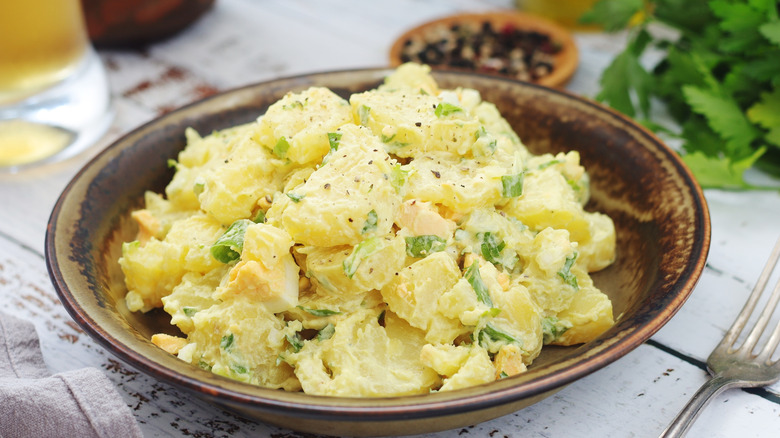 A bowl of potato salad