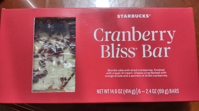 Cranberry Bliss Bar box package