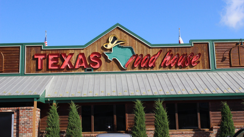 Exterior signage at a Texas Roadhouse restaurant