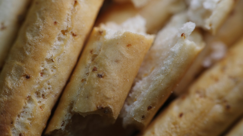 Closeup of garlic breadstick
