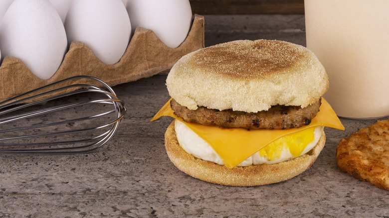 Sausage, egg, cheese sandwich
