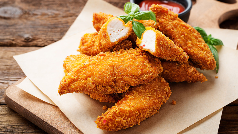 stack of chicken strips