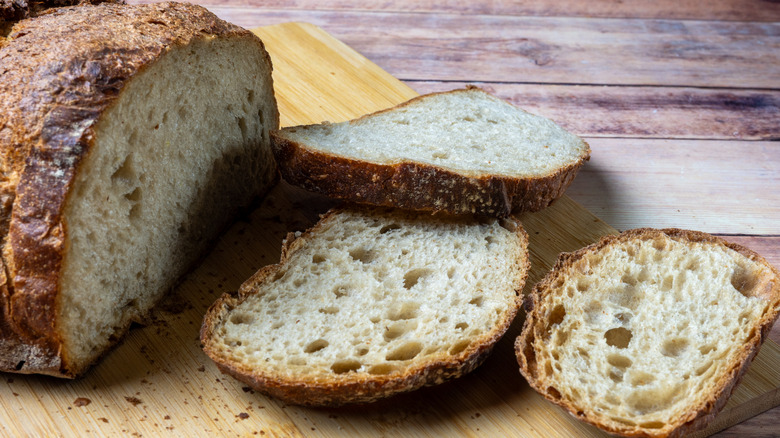 Fresh Sourdough Bread Slices Closeup