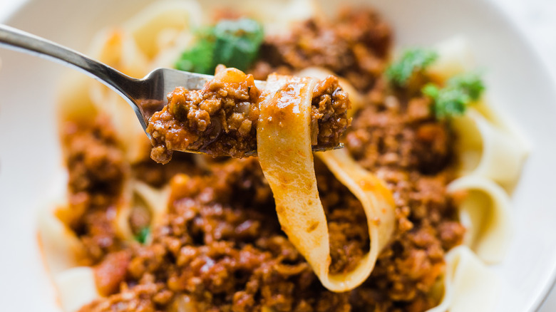 Pappardelle with meat sauce