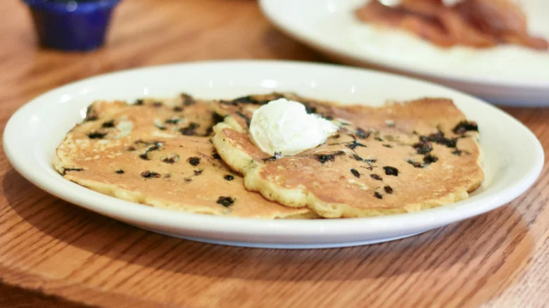 Cracker Barrel chocolate chip pancakes.