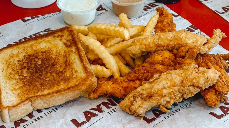 Layne's Chicken Fingers, fries, and Texas toast