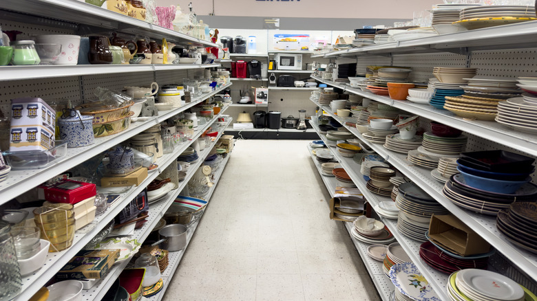 Aisle in a thrift store
