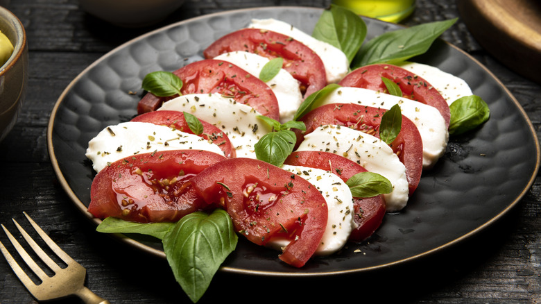A Caprese salad