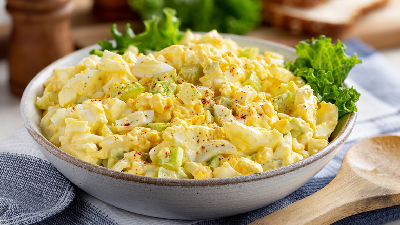 A bowl of egg salad