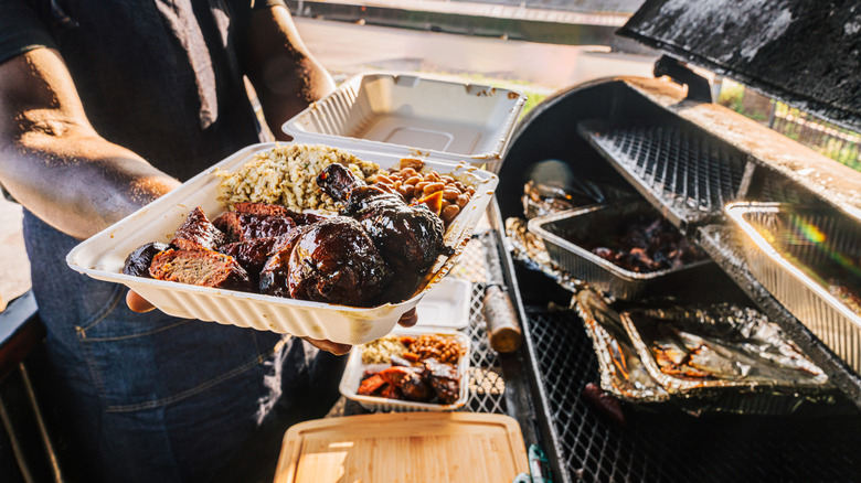 Chef making barbecue in Texas