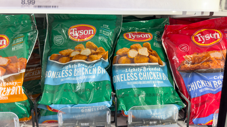 Tyson chicken products in the grocery store